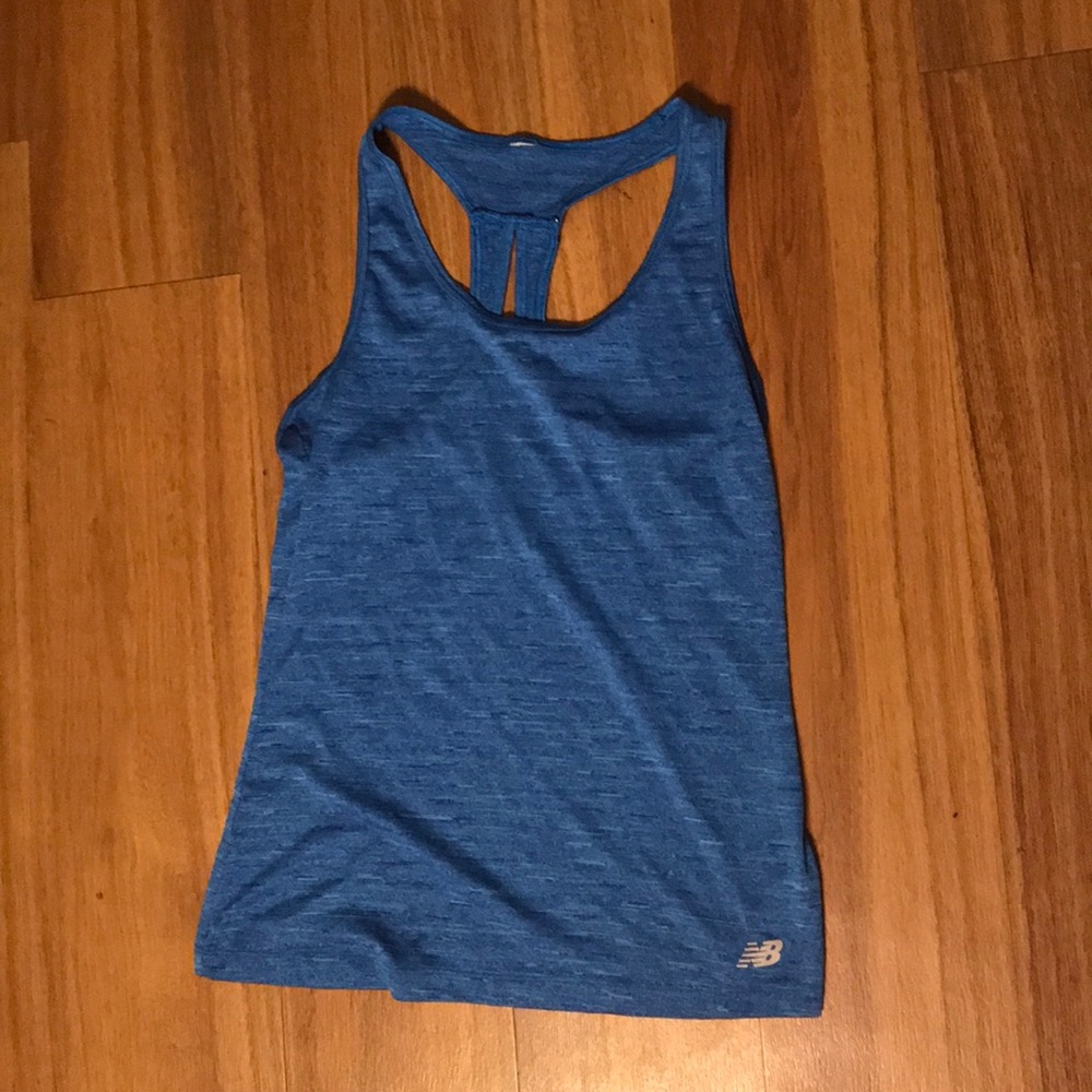 Blue semi fitted workout tank